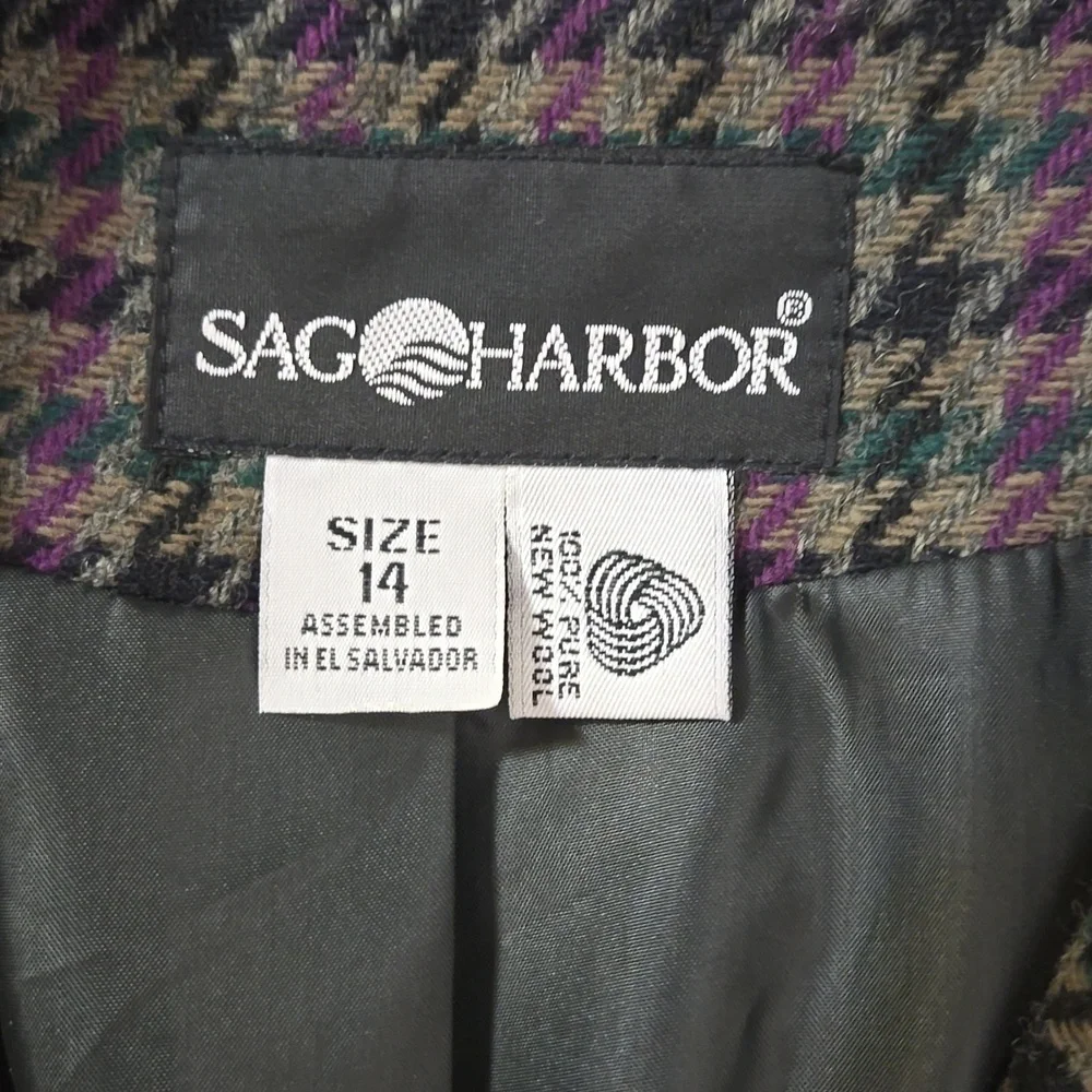 Vintage Houndstooth Blazer 100% Pure New Wool - Picture 7 of 7